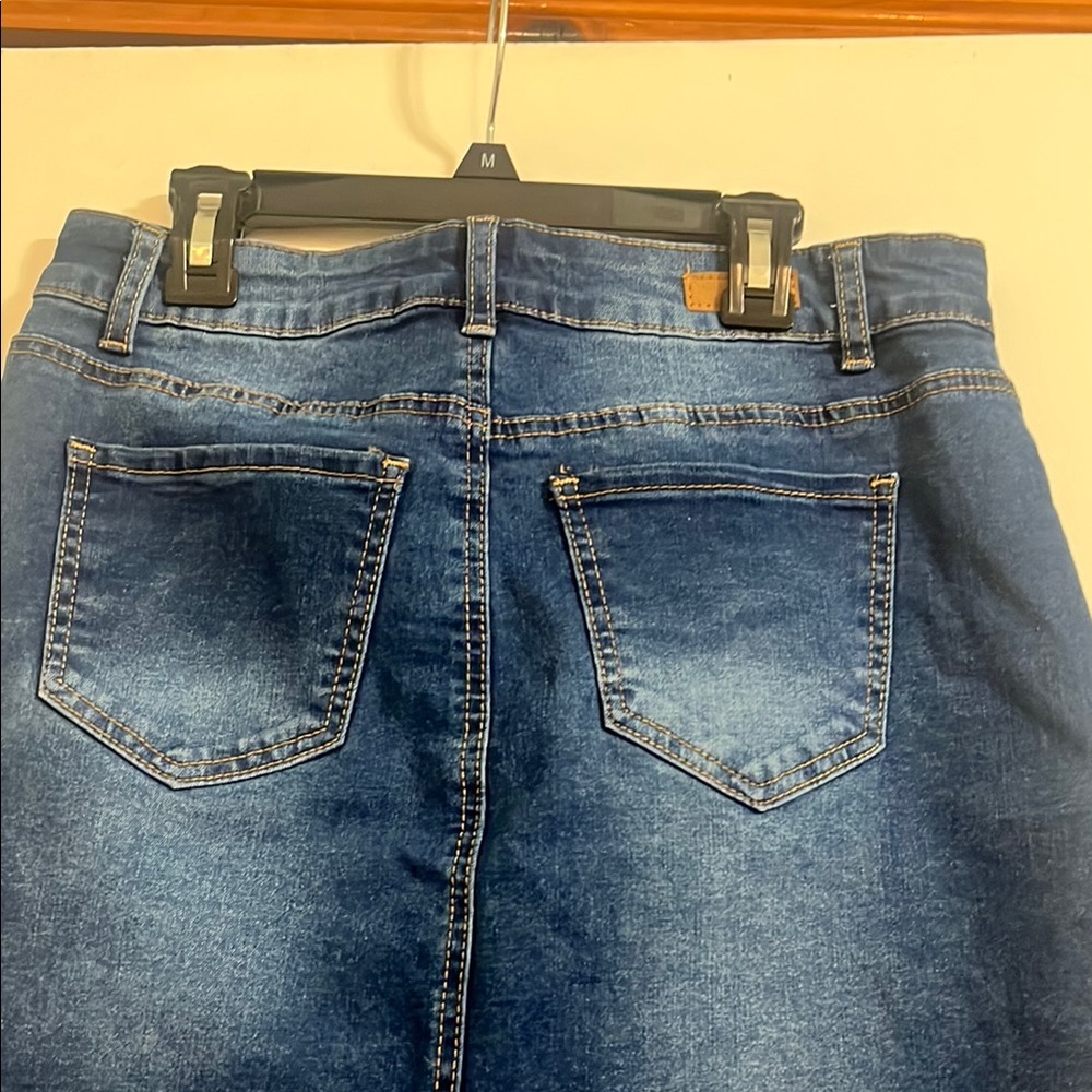 Bleu Blue denim Jean Knee-Length Skirt for Casual Wear Size 6 - Picture 5 of 14